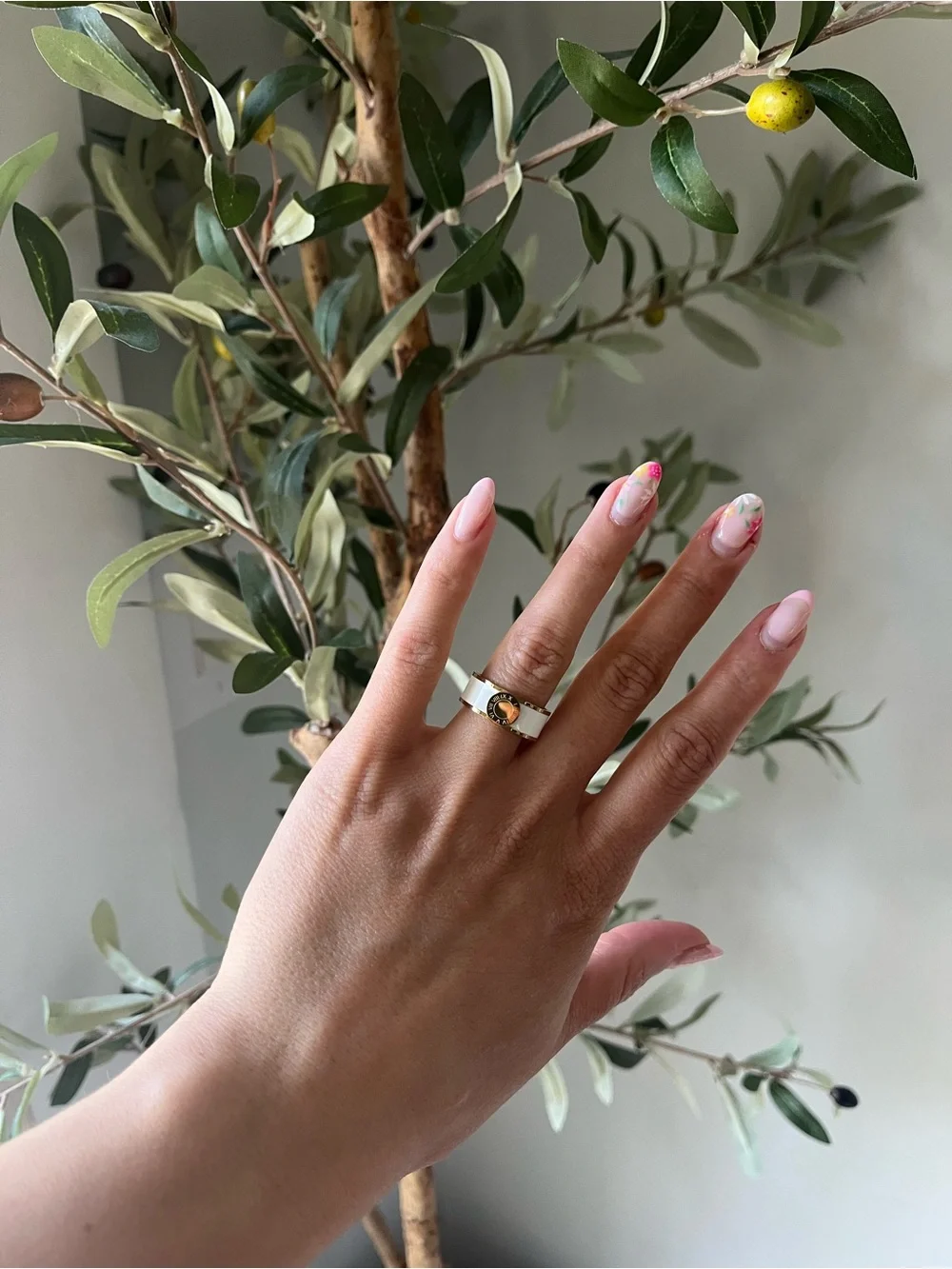 Gold and White ring
